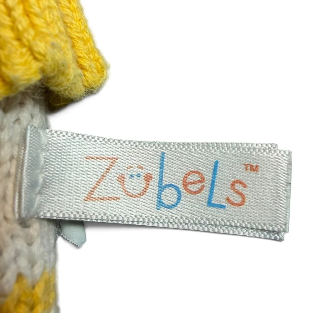 Zubels Hand Knit Cheerleader Doll Yellow Black Cotton Plush 12 Inch Toy